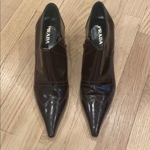 Prada Brown Leather Booties